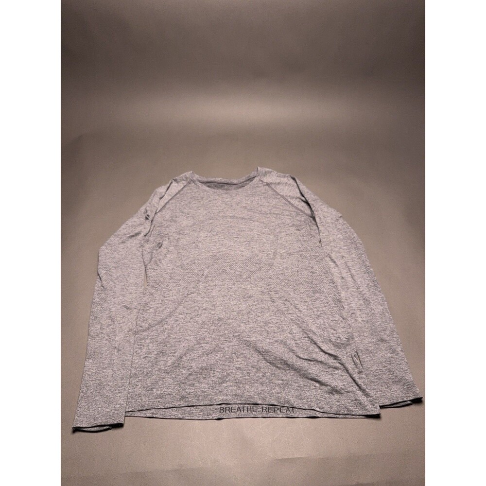Lululemon Swiftly Tech Shirt Womens 12 Gray Long Sleeve Scoop Neck Athletic Top